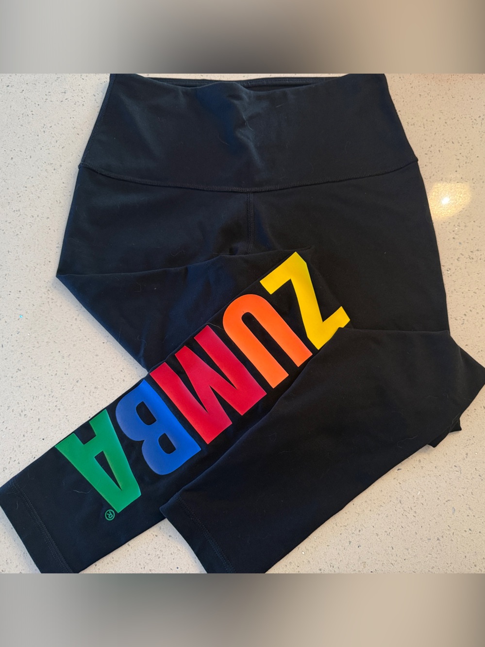 Zumba Fitness Black Leggings with Rainbow ZUMBA Letters
